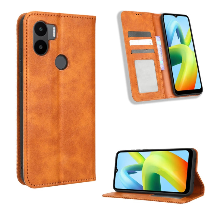 Caja de teléfono de cuero con textura retro con hebilla magnética, For Tecno Pop 6 Pro BE8, For Infinix Hot 20i, For Infinix Note 12 Pro 4G X676B, For Tecno Pova Neo 2, For Xiaomi Redmi 11 Prime 4G, For Xiaomi Redmi A1+, For Xiaomi Redmi Note 12 5G    ...