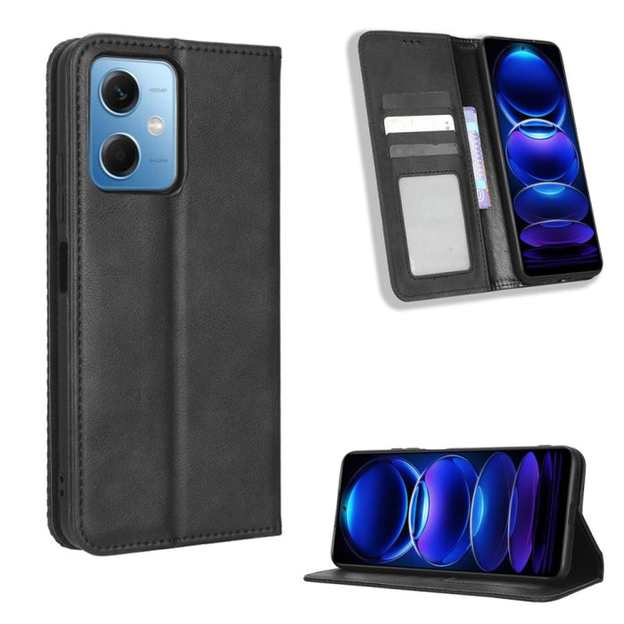 Caja de teléfono de cuero con textura retro con hebilla magnética, For Tecno Pop 6 Pro BE8, For Infinix Hot 20i, For Infinix Note 12 Pro 4G X676B, For Tecno Pova Neo 2, For Xiaomi Redmi 11 Prime 4G, For Xiaomi Redmi A1+, For Xiaomi Redmi Note 12 5G    ...