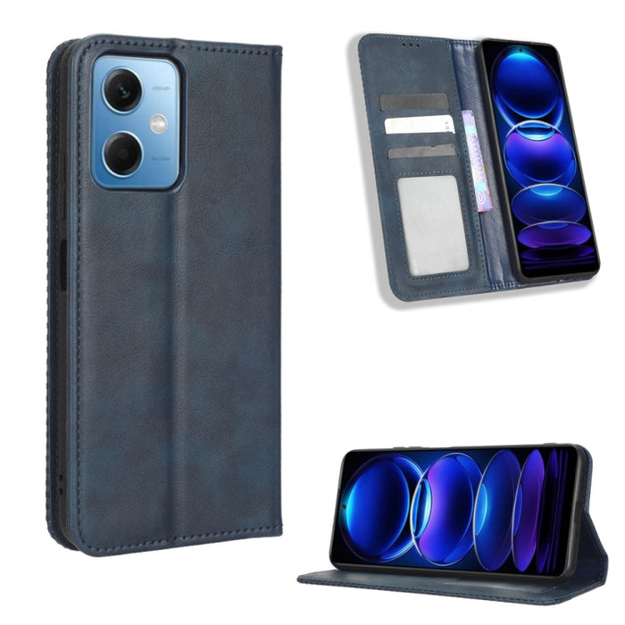 Caja de teléfono de cuero con textura retro con hebilla magnética, For Tecno Pop 6 Pro BE8, For Infinix Hot 20i, For Infinix Note 12 Pro 4G X676B, For Tecno Pova Neo 2, For Xiaomi Redmi 11 Prime 4G, For Xiaomi Redmi A1+, For Xiaomi Redmi Note 12 5G    ...