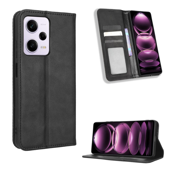 Caja de teléfono de cuero con textura retro con hebilla magnética, For Tecno Pop 6 Pro BE8, For Infinix Hot 20i, For Infinix Note 12 Pro 4G X676B, For Tecno Pova Neo 2, For Xiaomi Redmi 11 Prime 4G, For Xiaomi Redmi A1+, For Xiaomi Redmi Note 12 5G    ...