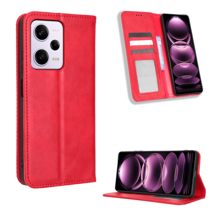 Caja de teléfono de cuero con textura retro con hebilla magnética, For Tecno Pop 6 Pro BE8, For Infinix Hot 20i, For Infinix Note 12 Pro 4G X676B, For Tecno Pova Neo 2, For Xiaomi Redmi 11 Prime 4G, For Xiaomi Redmi A1+, For Xiaomi Redmi Note 12 5G    ...
