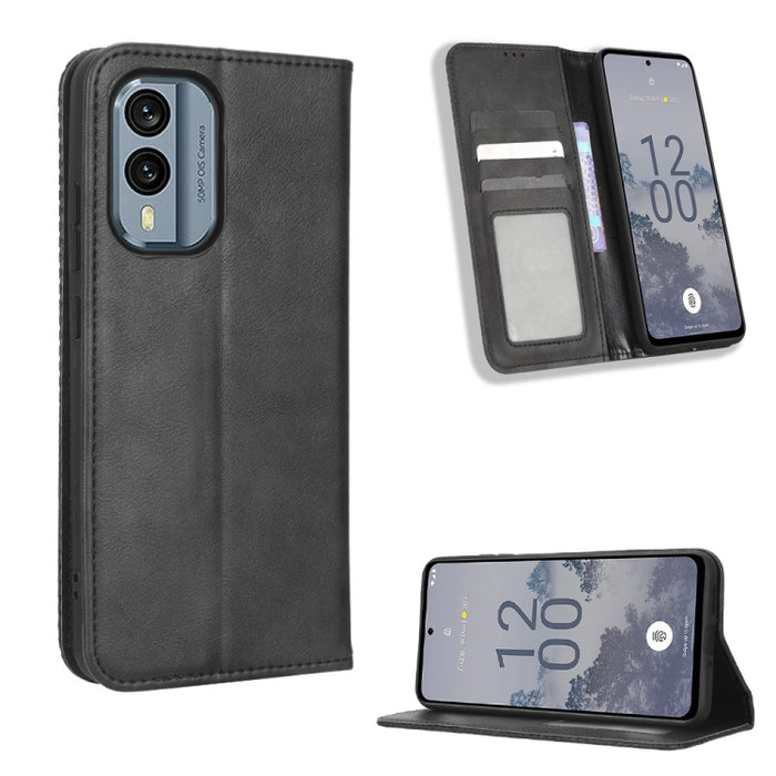 Caja de teléfono de cuero con textura retro con hebilla magnética, For Tecno Pop 6 Pro BE8, For Infinix Hot 20i, For Infinix Note 12 Pro 4G X676B, For Tecno Pova Neo 2, For Xiaomi Redmi 11 Prime 4G, For Xiaomi Redmi A1+, For Xiaomi Redmi Note 12 5G    ...