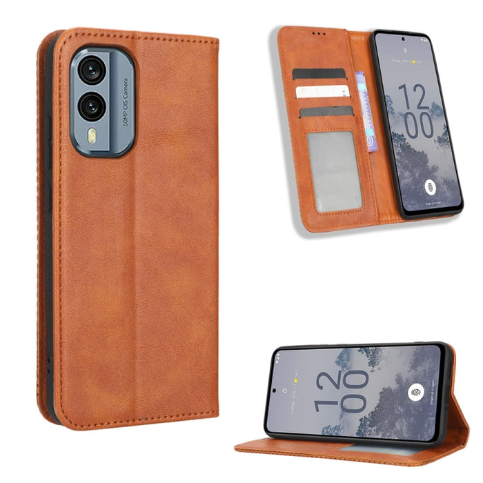 Caja de teléfono de cuero con textura retro con hebilla magnética, For Tecno Pop 6 Pro BE8, For Infinix Hot 20i, For Infinix Note 12 Pro 4G X676B, For Tecno Pova Neo 2, For Xiaomi Redmi 11 Prime 4G, For Xiaomi Redmi A1+, For Xiaomi Redmi Note 12 5G    ...