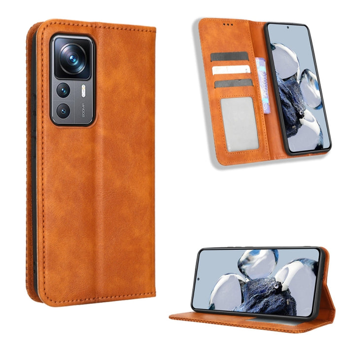 Caja de teléfono de cuero con textura retro con hebilla magnética, For Tecno Pop 6 Pro BE8, For Infinix Hot 20i, For Infinix Note 12 Pro 4G X676B, For Tecno Pova Neo 2, For Xiaomi Redmi 11 Prime 4G, For Xiaomi Redmi A1+, For Xiaomi Redmi Note 12 5G    ...