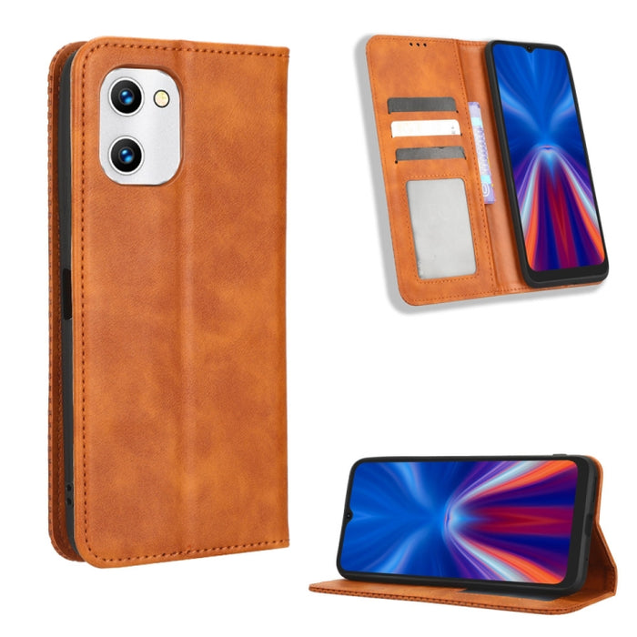 Caja de teléfono de cuero con textura retro con hebilla magnética, For Tecno Pop 6 Pro BE8, For Infinix Hot 20i, For Infinix Note 12 Pro 4G X676B, For Tecno Pova Neo 2, For Xiaomi Redmi 11 Prime 4G, For Xiaomi Redmi A1+, For Xiaomi Redmi Note 12 5G    ...