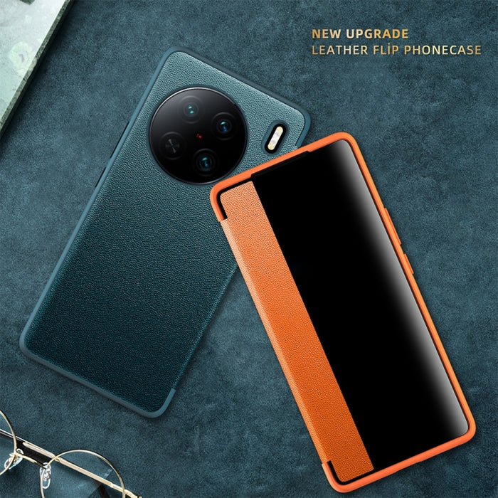 Estuche de cuero con tapa horizontal a prueba de golpes con ventana lateral magnética, For vivo X90, For vivo X90 Pro, For vivo X90 Pro+, For Xiaomi 13, For Xiaomi 13 Pro