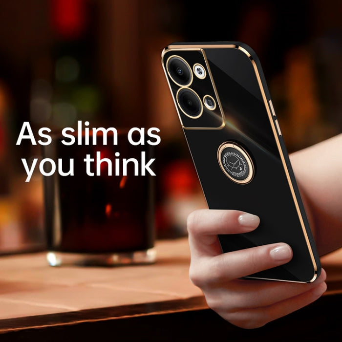 XINLI Straight Edge 6D Electroplate TPU Funda para teléfono con soporte para anillo, For OPPO Reno9 Pro+, For Xiaomi 13 Pro