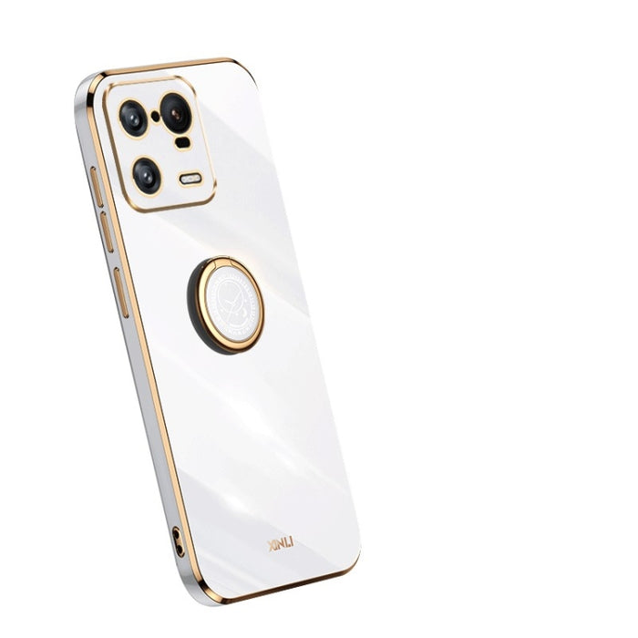 XINLI Straight Edge 6D Electroplate TPU Funda para teléfono con soporte para anillo, For OPPO Reno9 Pro+, For Xiaomi 13 Pro