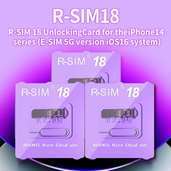 R-SIM 18 se convierte bloqueado en una tarjeta de desbloqueo universal 5G del sistema iOS16 desbloqueado