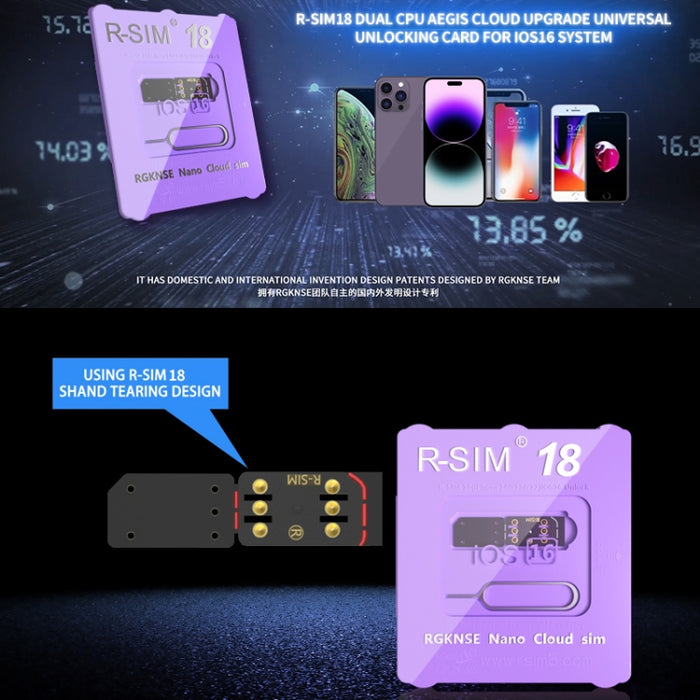 R-SIM 18 se convierte bloqueado en una tarjeta de desbloqueo universal 5G del sistema iOS16 desbloqueado