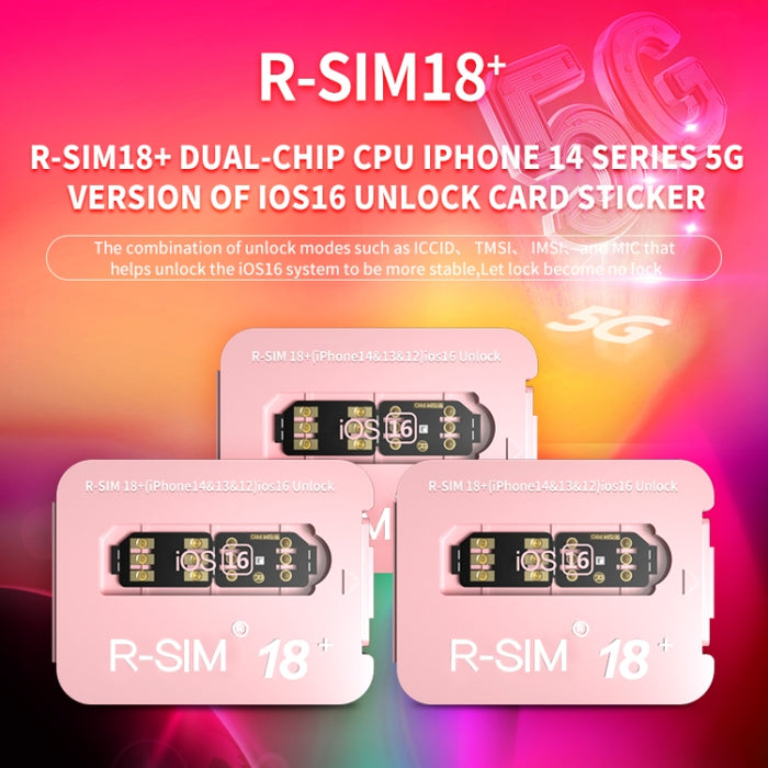 R-SIM 18+ se convierte bloqueado en una tarjeta de desbloqueo universal 5G del sistema iOS16 desbloqueado