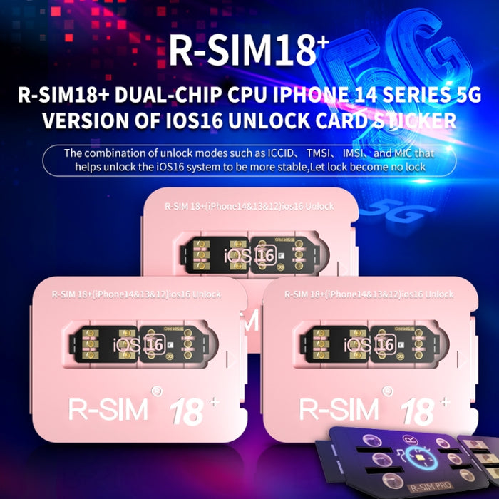 R-SIM 18+ se convierte bloqueado en una tarjeta de desbloqueo universal 5G del sistema iOS16 desbloqueado