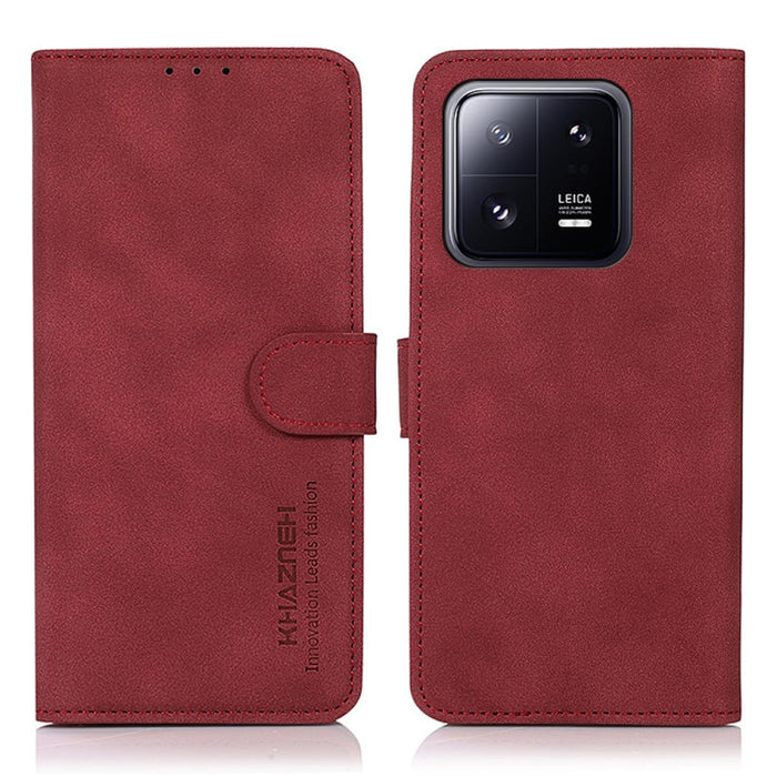 KHAZNEH Estuche para teléfono de cuero con textura mate, For Motorola Moto X40 Pro, For Xiaomi 13 Pro, For Xiaomi 13