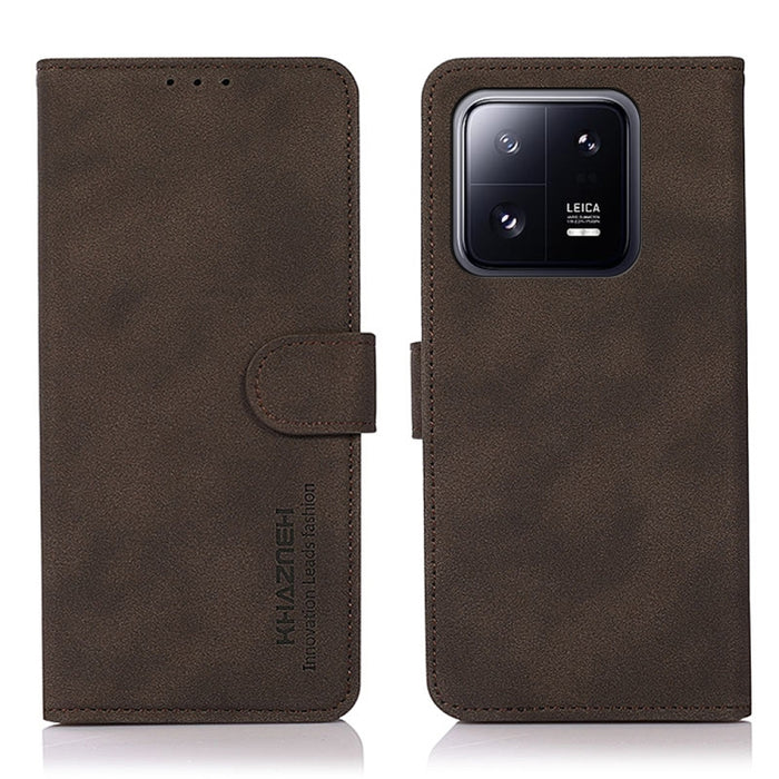 KHAZNEH Estuche para teléfono de cuero con textura mate, For Motorola Moto X40 Pro, For Xiaomi 13 Pro, For Xiaomi 13