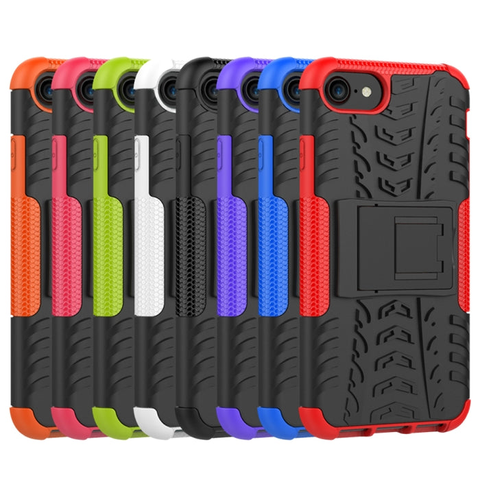 Estuche protector de TPU + PC a prueba de golpes con textura de neumático con soporte
