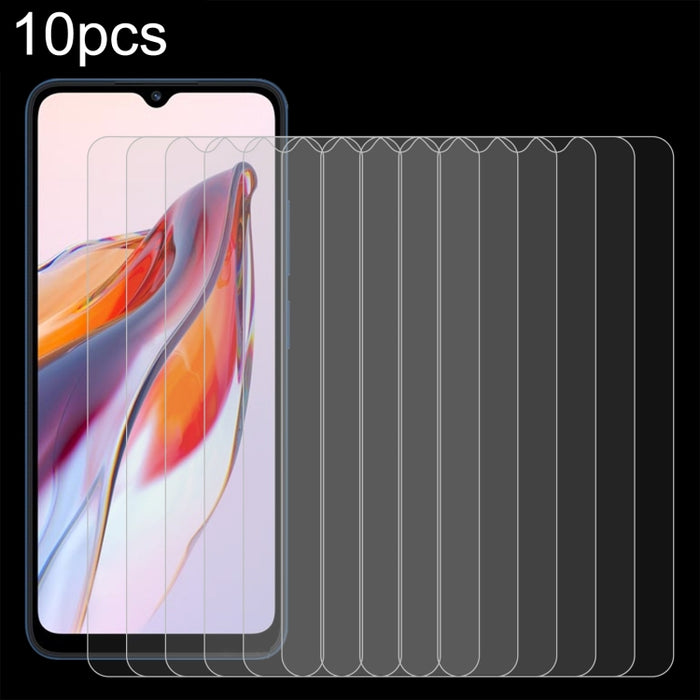 10pcs 0.26mm 9H 2.5D Película de vidrio templado, For Samsung Galaxy A04 Core(10pcs), For Xiaomi Redmi 12C / Xiaomi Poco C55(10pcs)