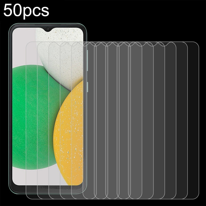 50pcs 0.26mm 9H 2.5D Película de vidrio templado, For Samsung Galaxy A04 Core(50pcs), For Xiaomi Redmi 12C / Xiaomi Poco C55(50pcs)