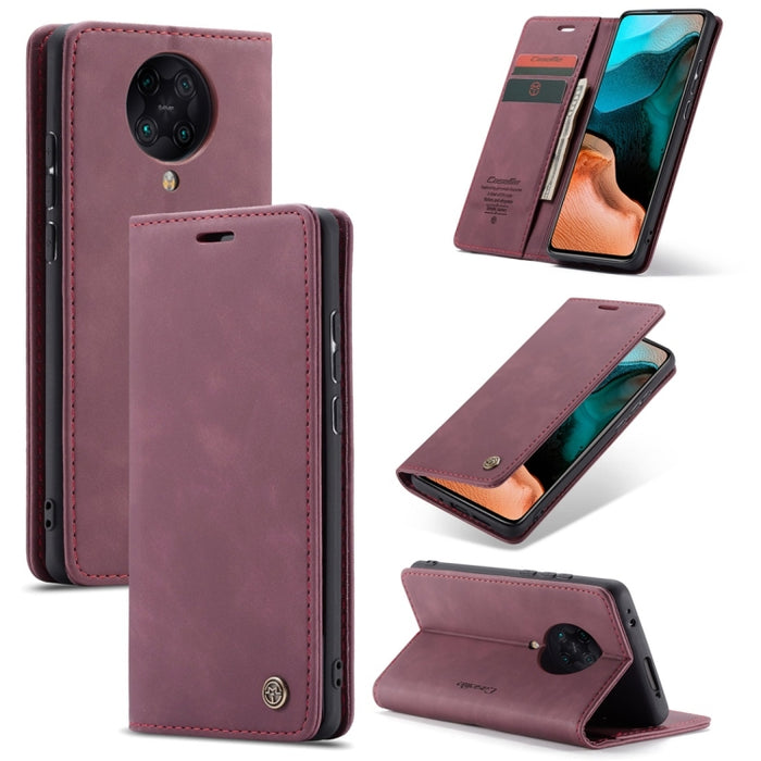CaseMe-013 Estuche de cuero con tapa horizontal multifuncional con ranura para tarjeta y soporte y billetera, For Galaxy M31, For Xiaomi Redmi K30 Pro, For Galaxy M30S / M21