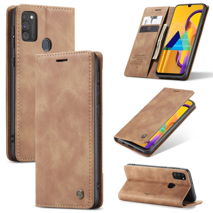 CaseMe-013 Estuche de cuero con tapa horizontal multifuncional con ranura para tarjeta y soporte y billetera, For Galaxy M31, For Xiaomi Redmi K30 Pro, For Galaxy M30S / M21