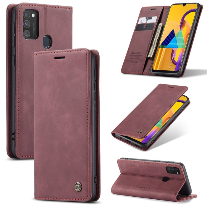 CaseMe-013 Estuche de cuero con tapa horizontal multifuncional con ranura para tarjeta y soporte y billetera, For Galaxy M31, For Xiaomi Redmi K30 Pro, For Galaxy M30S / M21