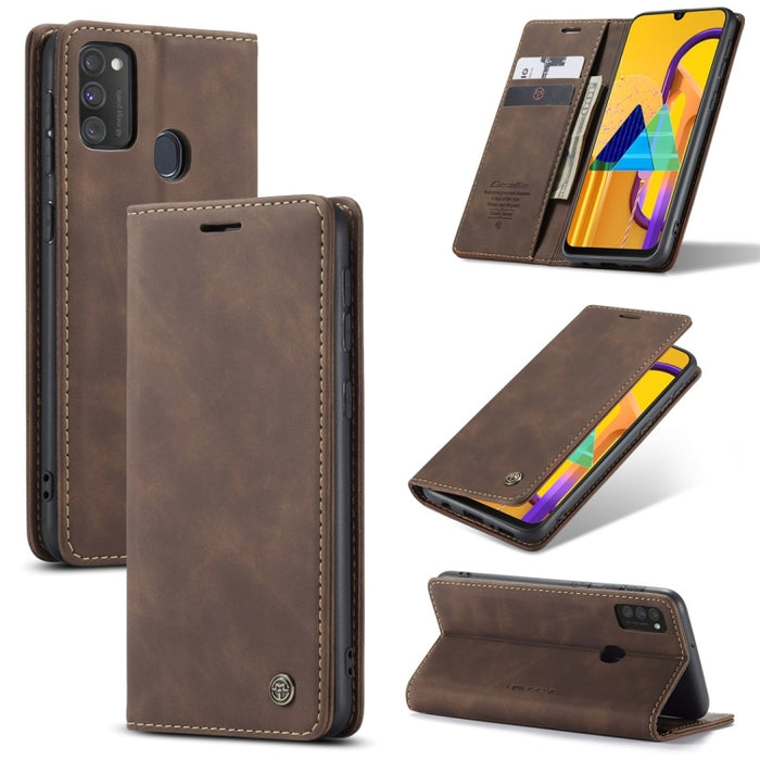 CaseMe-013 Estuche de cuero con tapa horizontal multifuncional con ranura para tarjeta y soporte y billetera, For Galaxy M31, For Xiaomi Redmi K30 Pro, For Galaxy M30S / M21