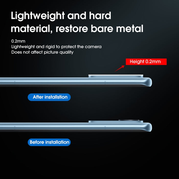 Tapa de lente de aluminio alto de metal, For Xiaomi 12, For Xiaomi 12X, For Xiaomi 12 Pro, For Samsung Galaxy S23 5G, For Samsung Galaxy S23+ 5G, For Samsung Galaxy S23 Ultra 5G