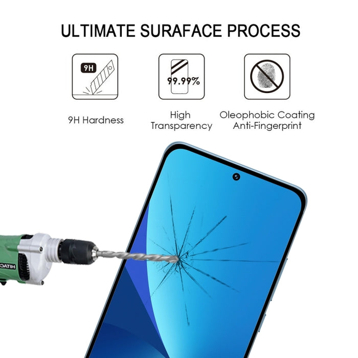 Película de vidrio templado de cubierta completa con pegamento completo de 2 piezas con juego de película de lente de 2 piezas, For Xiaomi 13(Set)