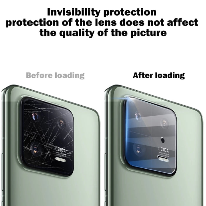 Película de vidrio templado de cubierta completa con pegamento completo de 2 piezas con juego de película de lente de 2 piezas, For Xiaomi 13(Set)