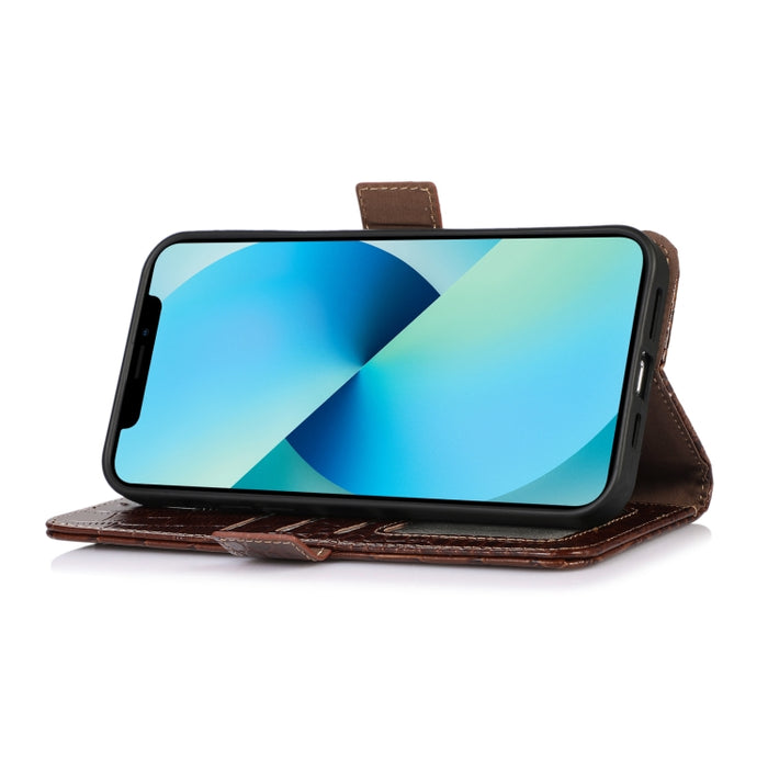 Estuche para teléfono de piel de vaca con capa superior de cocodrilo, For Motorola Moto X40 Pro, For Vivo Y02 4G, For Xiaomi 13 Pro, For Xiaomi 13