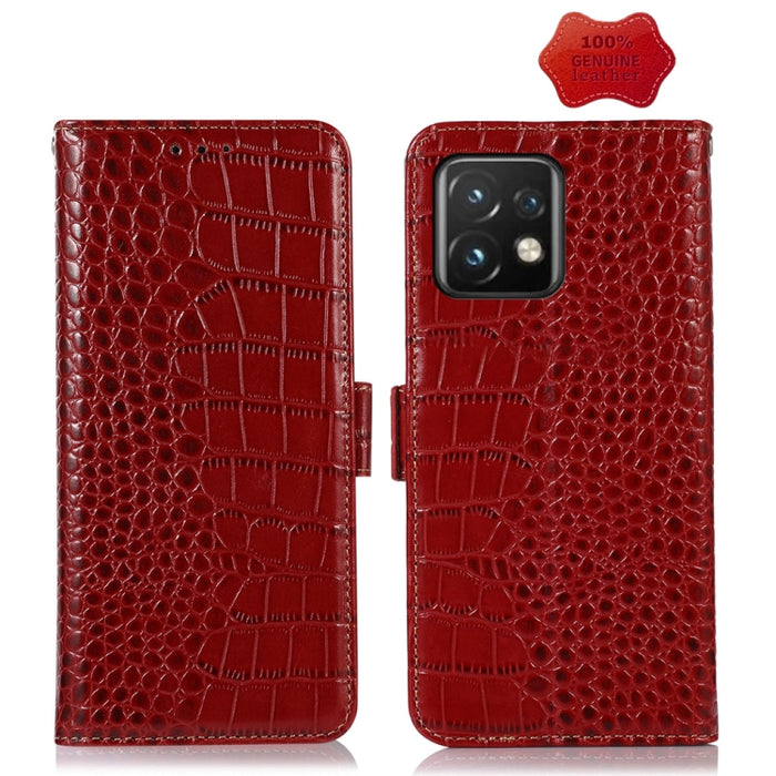 Estuche para teléfono de piel de vaca con capa superior de cocodrilo, For Motorola Moto X40 Pro, For Vivo Y02 4G, For Xiaomi 13 Pro, For Xiaomi 13