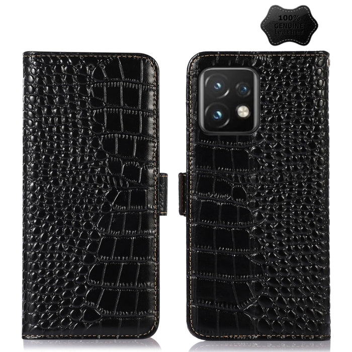 Estuche para teléfono de piel de vaca con capa superior de cocodrilo, For Motorola Moto X40 Pro, For Vivo Y02 4G, For Xiaomi 13 Pro, For Xiaomi 13