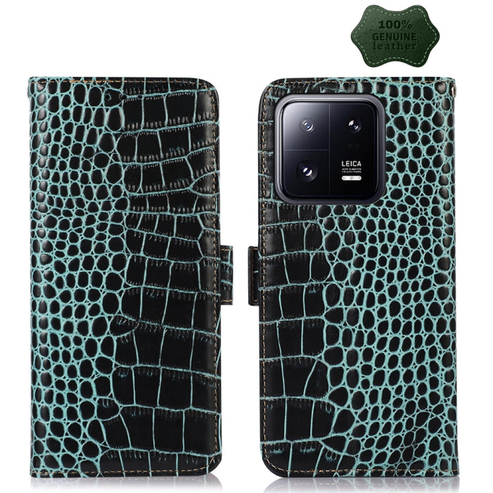 Estuche para teléfono de piel de vaca con capa superior de cocodrilo, For Motorola Moto X40 Pro, For Vivo Y02 4G, For Xiaomi 13 Pro, For Xiaomi 13