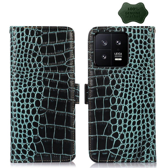 Estuche para teléfono de piel de vaca con capa superior de cocodrilo, For Motorola Moto X40 Pro, For Vivo Y02 4G, For Xiaomi 13 Pro, For Xiaomi 13
