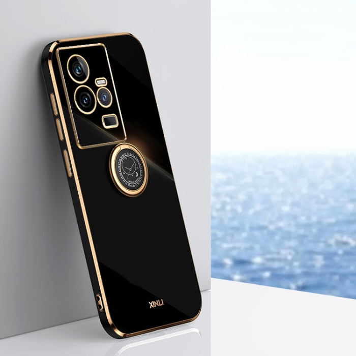 XINLI Straight Edge 6D Electroplate TPU Funda para teléfono con soporte para anillo, For vivo iQOO 11 5G, For Realme 10 Pro 5G, For Realme 10 Pro+, For vivo Y02 4G, For Xiaomi Redmi K60, For Xiaomi Redmi K60E