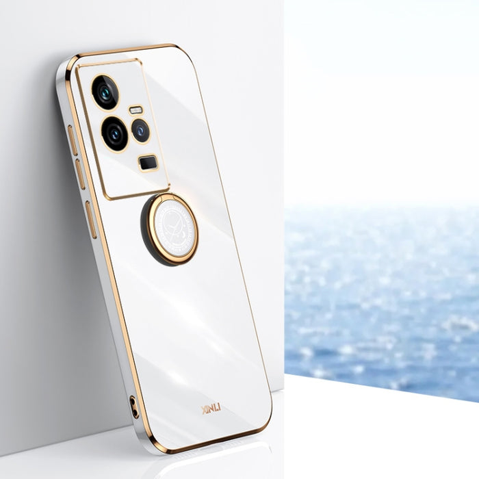 XINLI Straight Edge 6D Electroplate TPU Funda para teléfono con soporte para anillo, For vivo iQOO 11 5G, For Realme 10 Pro 5G, For Realme 10 Pro+, For vivo Y02 4G, For Xiaomi Redmi K60, For Xiaomi Redmi K60E