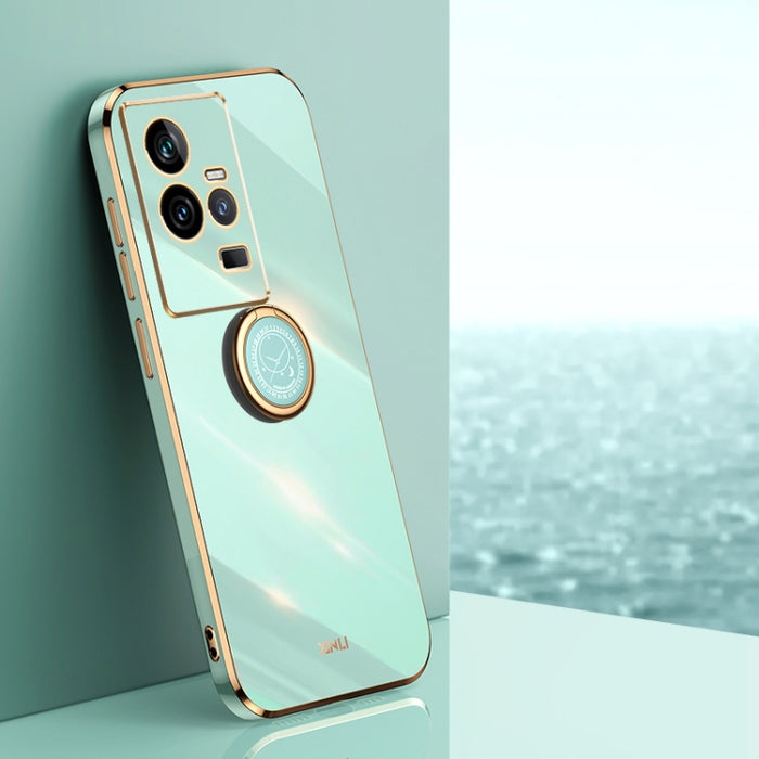 XINLI Straight Edge 6D Electroplate TPU Funda para teléfono con soporte para anillo, For vivo iQOO 11 5G, For Realme 10 Pro 5G, For Realme 10 Pro+, For vivo Y02 4G, For Xiaomi Redmi K60, For Xiaomi Redmi K60E