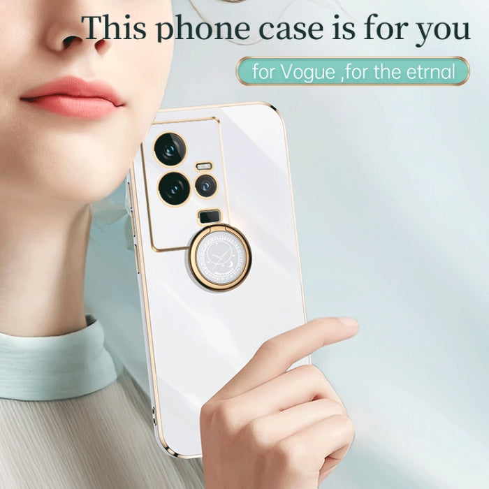 XINLI Straight Edge 6D Electroplate TPU Funda para teléfono con soporte para anillo, For vivo iQOO 11 5G, For Realme 10 Pro 5G, For Realme 10 Pro+, For vivo Y02 4G, For Xiaomi Redmi K60, For Xiaomi Redmi K60E