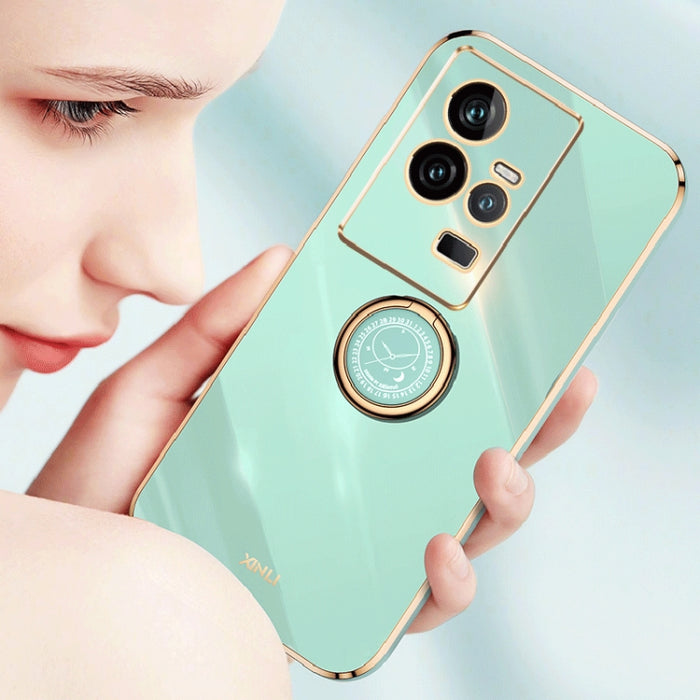 XINLI Straight Edge 6D Electroplate TPU Funda para teléfono con soporte para anillo, For vivo iQOO 11 5G, For Realme 10 Pro 5G, For Realme 10 Pro+, For vivo Y02 4G, For Xiaomi Redmi K60, For Xiaomi Redmi K60E