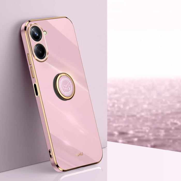 XINLI Straight Edge 6D Electroplate TPU Funda para teléfono con soporte para anillo, For vivo iQOO 11 5G, For Realme 10 Pro 5G, For Realme 10 Pro+, For vivo Y02 4G, For Xiaomi Redmi K60, For Xiaomi Redmi K60E
