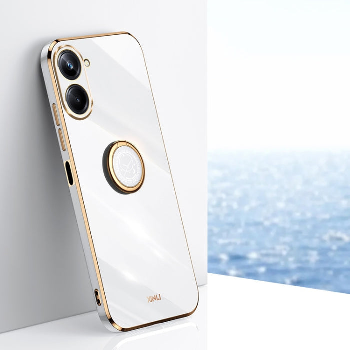 XINLI Straight Edge 6D Electroplate TPU Funda para teléfono con soporte para anillo, For vivo iQOO 11 5G, For Realme 10 Pro 5G, For Realme 10 Pro+, For vivo Y02 4G, For Xiaomi Redmi K60, For Xiaomi Redmi K60E
