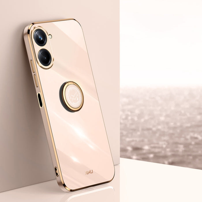 XINLI Straight Edge 6D Electroplate TPU Funda para teléfono con soporte para anillo, For vivo iQOO 11 5G, For Realme 10 Pro 5G, For Realme 10 Pro+, For vivo Y02 4G, For Xiaomi Redmi K60, For Xiaomi Redmi K60E