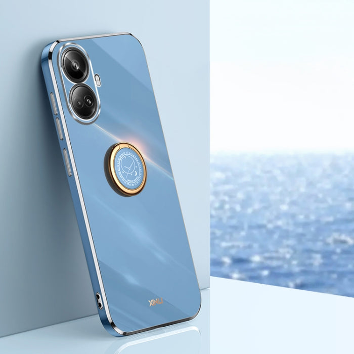 XINLI Straight Edge 6D Electroplate TPU Funda para teléfono con soporte para anillo, For vivo iQOO 11 5G, For Realme 10 Pro 5G, For Realme 10 Pro+, For vivo Y02 4G, For Xiaomi Redmi K60, For Xiaomi Redmi K60E