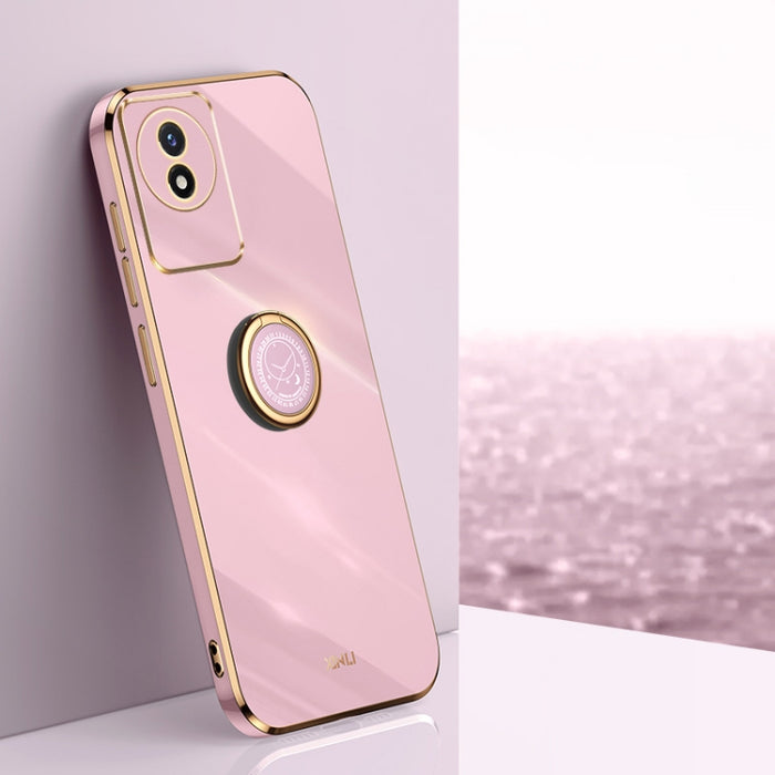 XINLI Straight Edge 6D Electroplate TPU Funda para teléfono con soporte para anillo, For vivo iQOO 11 5G, For Realme 10 Pro 5G, For Realme 10 Pro+, For vivo Y02 4G, For Xiaomi Redmi K60, For Xiaomi Redmi K60E