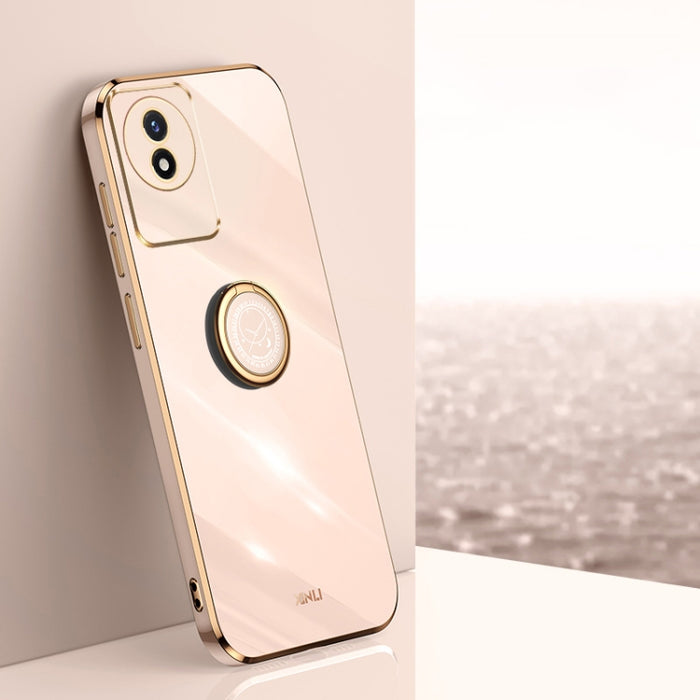 XINLI Straight Edge 6D Electroplate TPU Funda para teléfono con soporte para anillo, For vivo iQOO 11 5G, For Realme 10 Pro 5G, For Realme 10 Pro+, For vivo Y02 4G, For Xiaomi Redmi K60, For Xiaomi Redmi K60E
