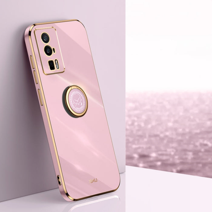 XINLI Straight Edge 6D Electroplate TPU Funda para teléfono con soporte para anillo, For vivo iQOO 11 5G, For Realme 10 Pro 5G, For Realme 10 Pro+, For vivo Y02 4G, For Xiaomi Redmi K60, For Xiaomi Redmi K60E