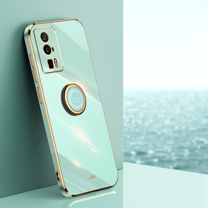 XINLI Straight Edge 6D Electroplate TPU Funda para teléfono con soporte para anillo, For vivo iQOO 11 5G, For Realme 10 Pro 5G, For Realme 10 Pro+, For vivo Y02 4G, For Xiaomi Redmi K60, For Xiaomi Redmi K60E