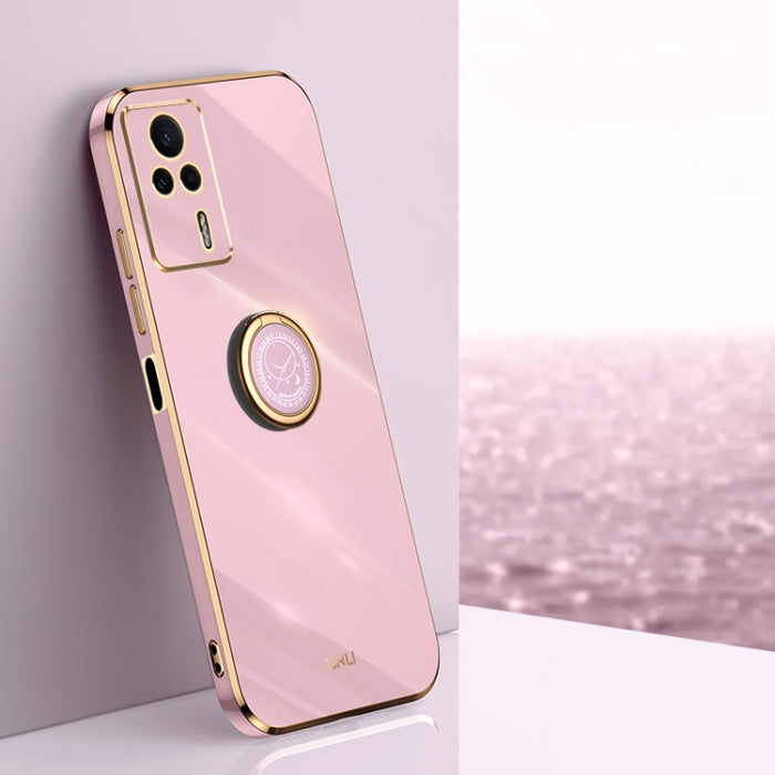 XINLI Straight Edge 6D Electroplate TPU Funda para teléfono con soporte para anillo, For vivo iQOO 11 5G, For Realme 10 Pro 5G, For Realme 10 Pro+, For vivo Y02 4G, For Xiaomi Redmi K60, For Xiaomi Redmi K60E