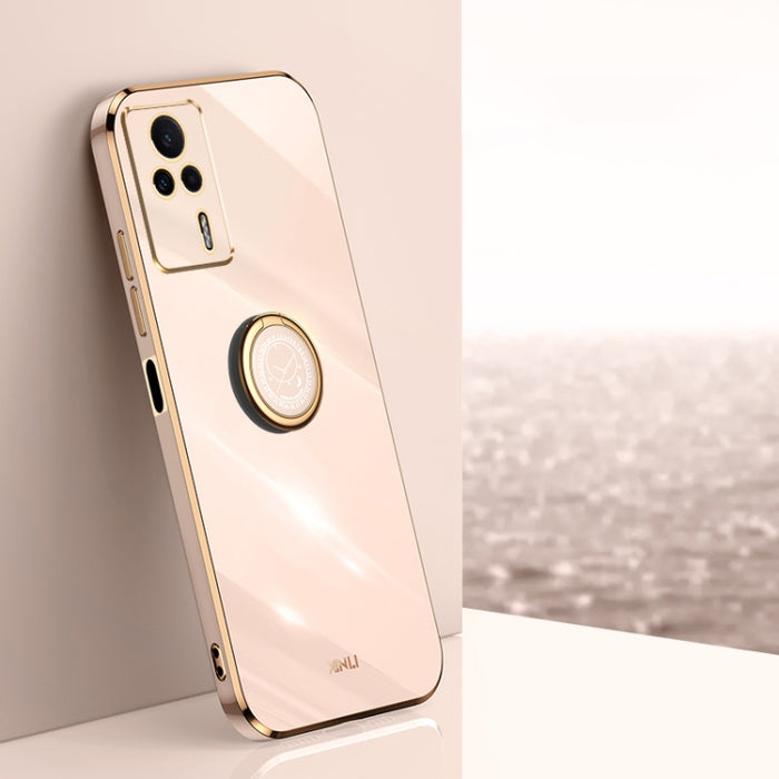 XINLI Straight Edge 6D Electroplate TPU Funda para teléfono con soporte para anillo, For vivo iQOO 11 5G, For Realme 10 Pro 5G, For Realme 10 Pro+, For vivo Y02 4G, For Xiaomi Redmi K60, For Xiaomi Redmi K60E