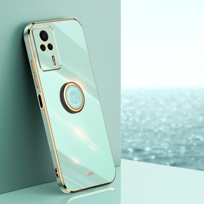 XINLI Straight Edge 6D Electroplate TPU Funda para teléfono con soporte para anillo, For vivo iQOO 11 5G, For Realme 10 Pro 5G, For Realme 10 Pro+, For vivo Y02 4G, For Xiaomi Redmi K60, For Xiaomi Redmi K60E