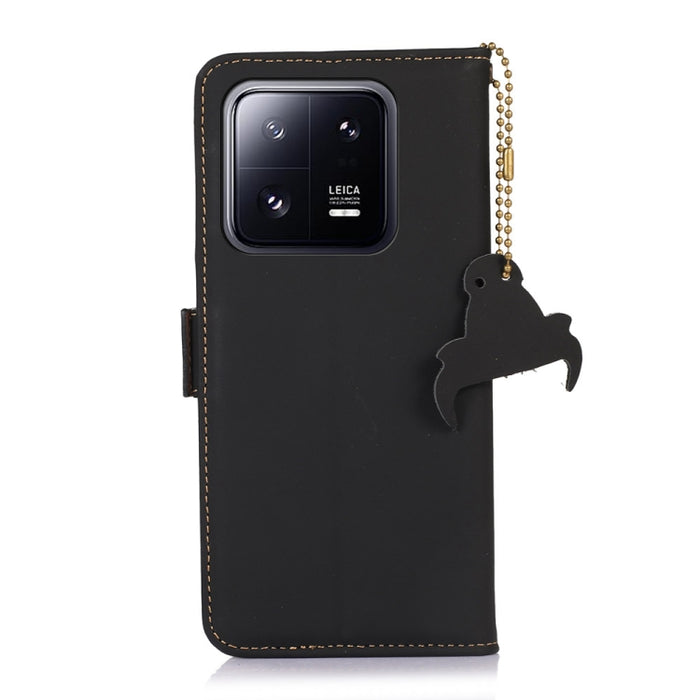 Estuche para teléfono de cuero RFID magnético de cuero genuino, For Xiaomi 13, For Xiaomi 13 Pro